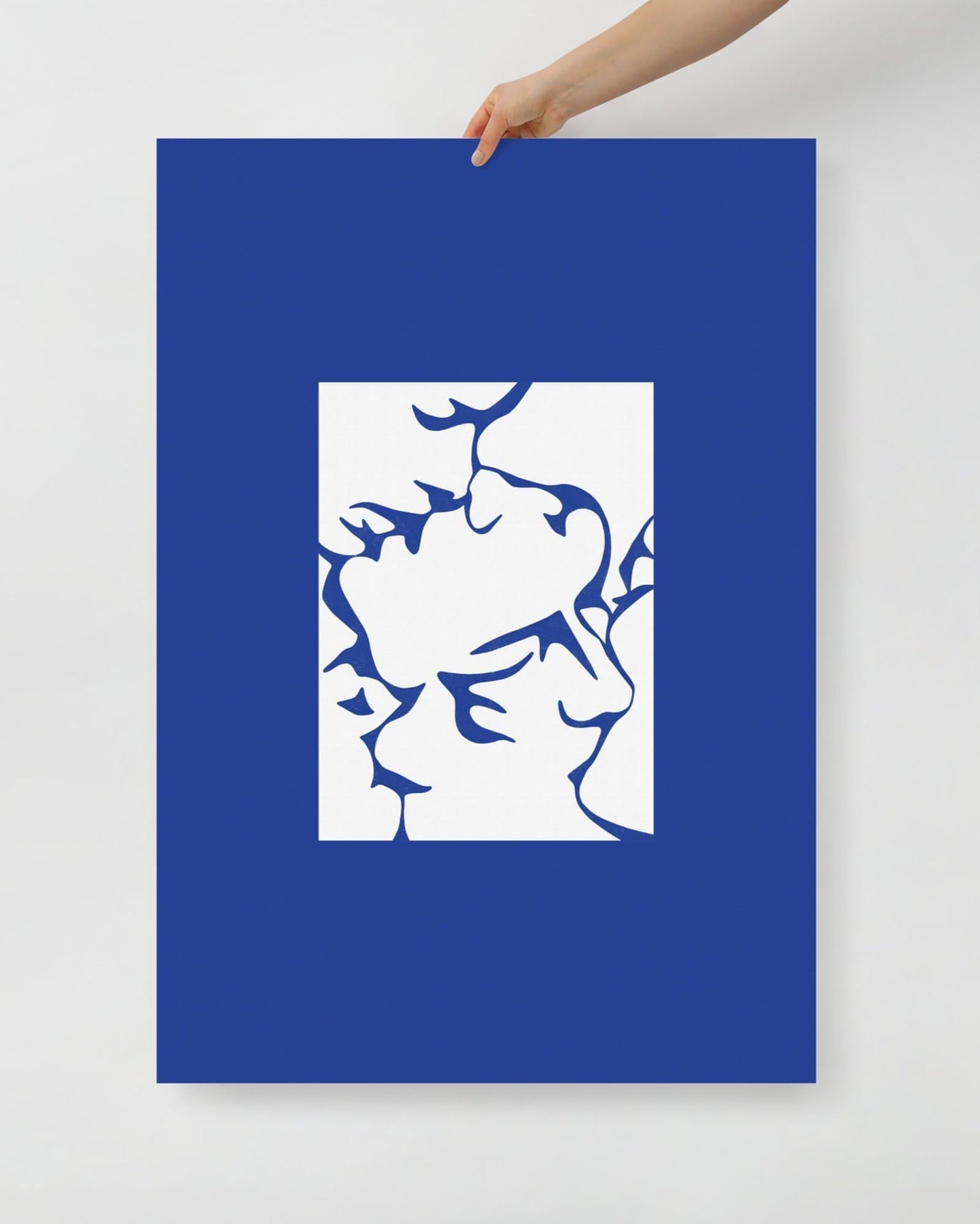 'Three Kisses - Blue' 70×100 cm Fine Art Print with No Frame - Spilt Art by Melbourne Artist Eryn Levey