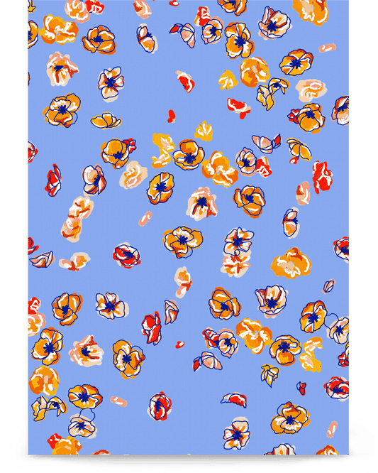 'Falling Flowers' 21×30 cm Fine Art Print with No Frame - Spilt Art by Melbourne Artist Eryn Levey