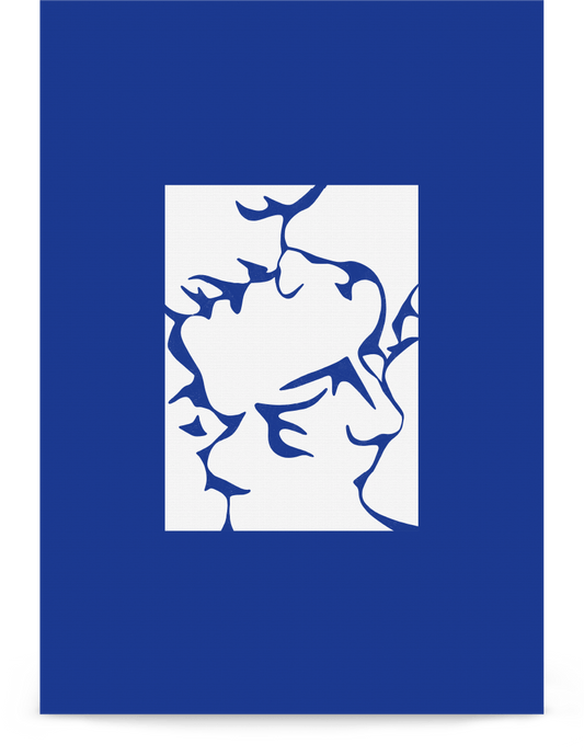 'Three Kisses - Blue' 21×30 cm Fine Art Print with No Frame - Spilt Art by Melbourne Artist Eryn Levey